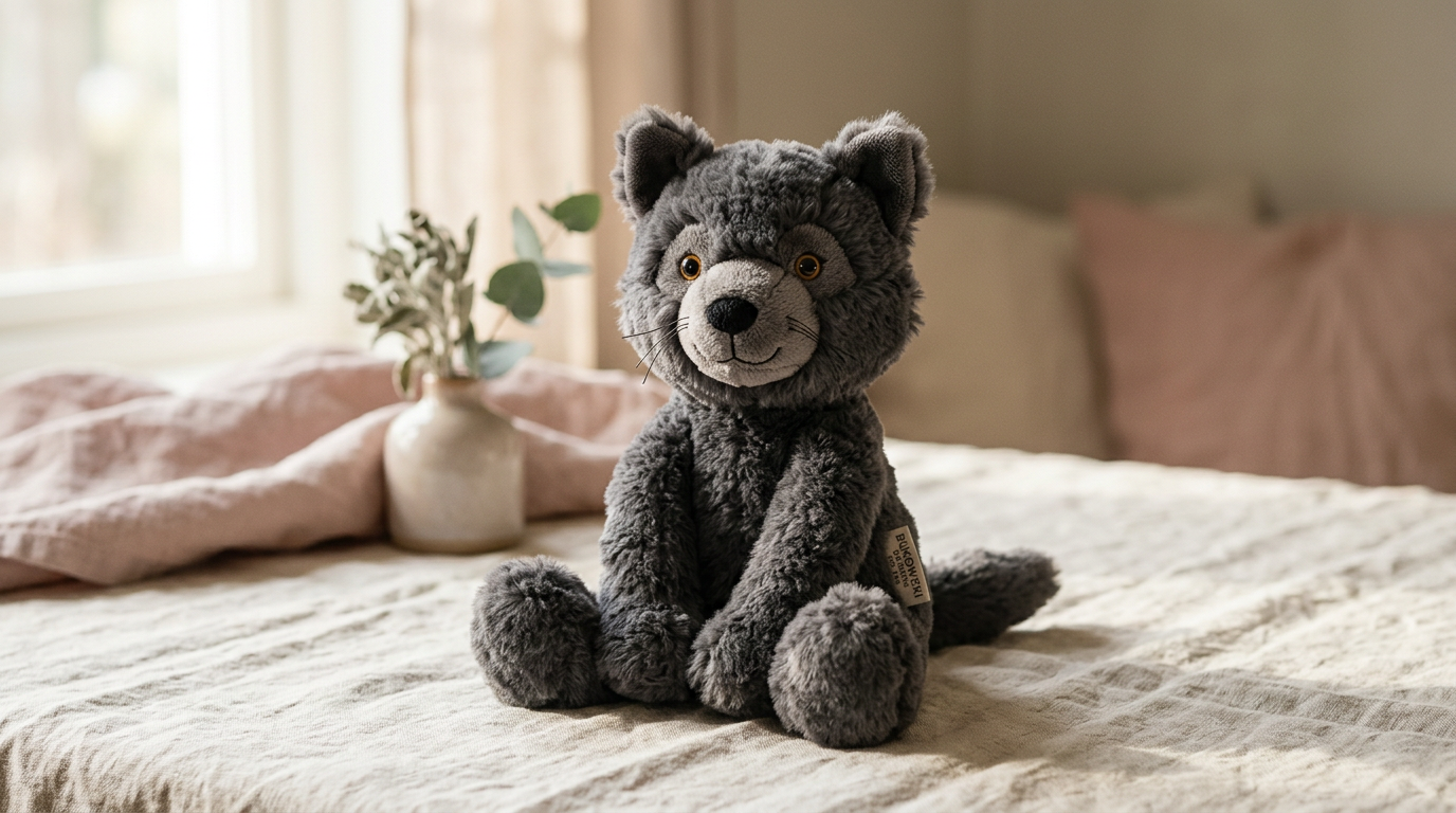 Loup en peluche gris Bukowski