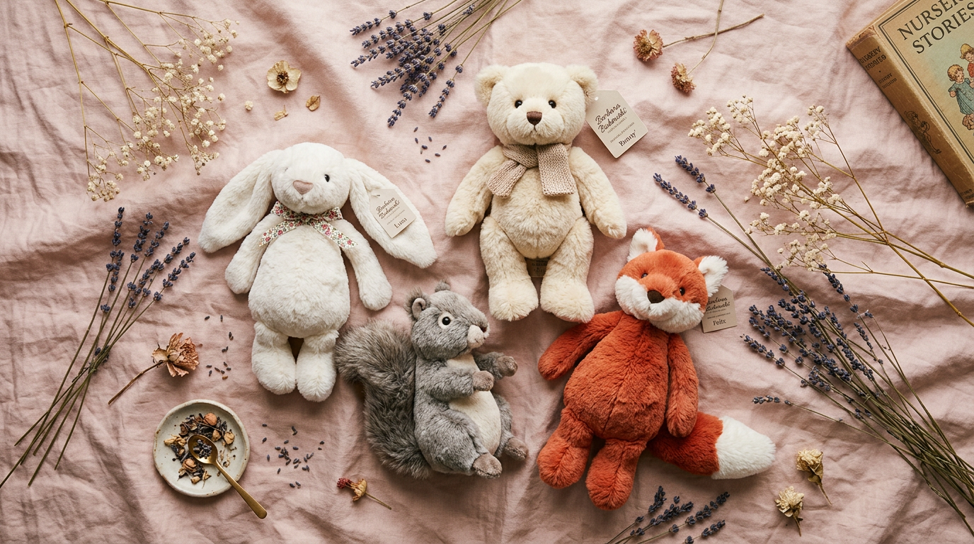 Flatlay de peluches Bukowski