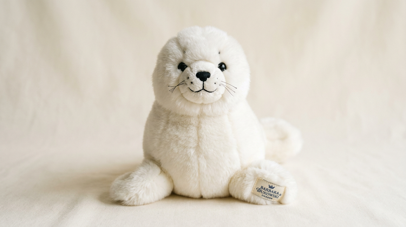 Bébé phoque en peluche blanc